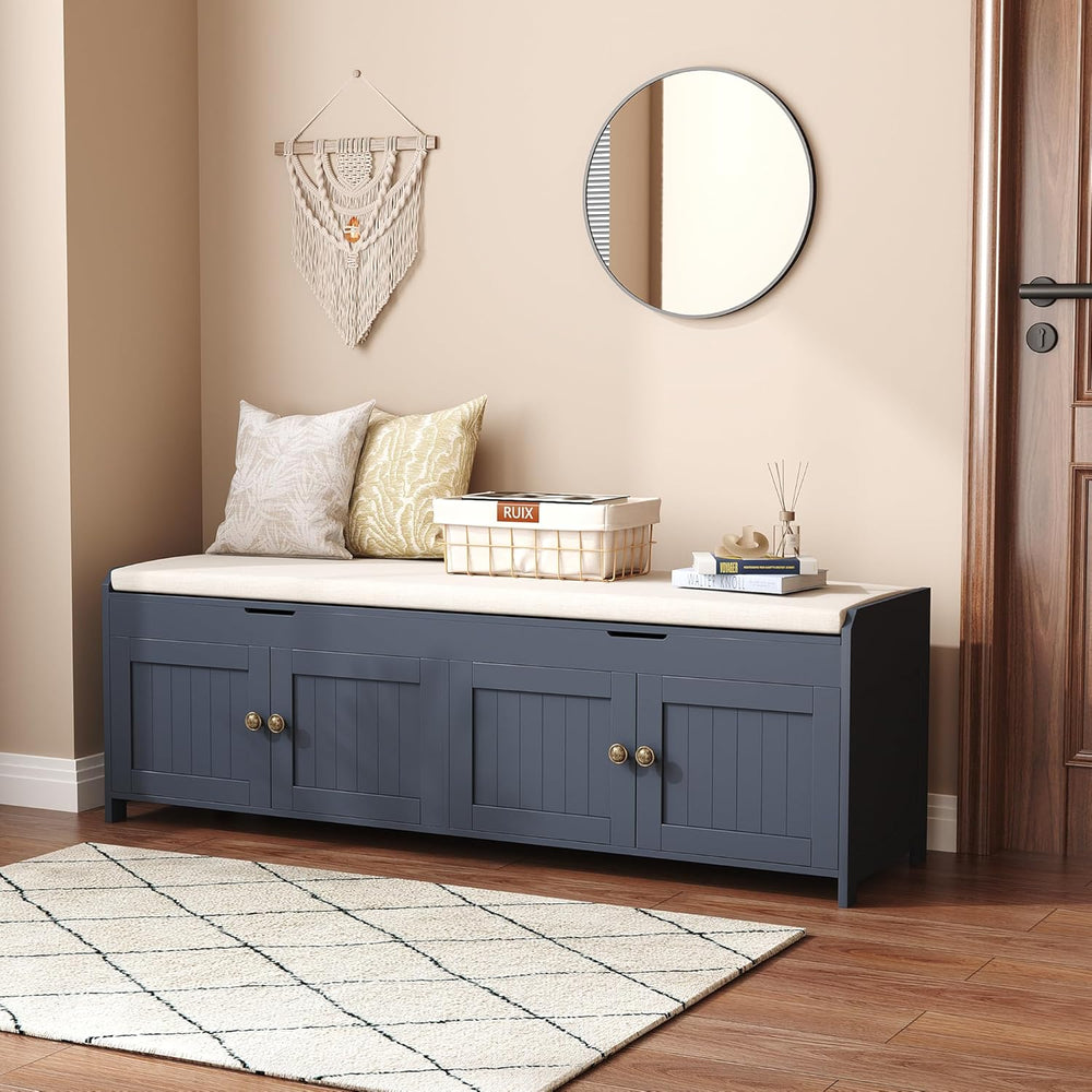 HOMEFORT 54.4" Shoe Bench with Lift Top Storage, Entryway Bench with Cus...