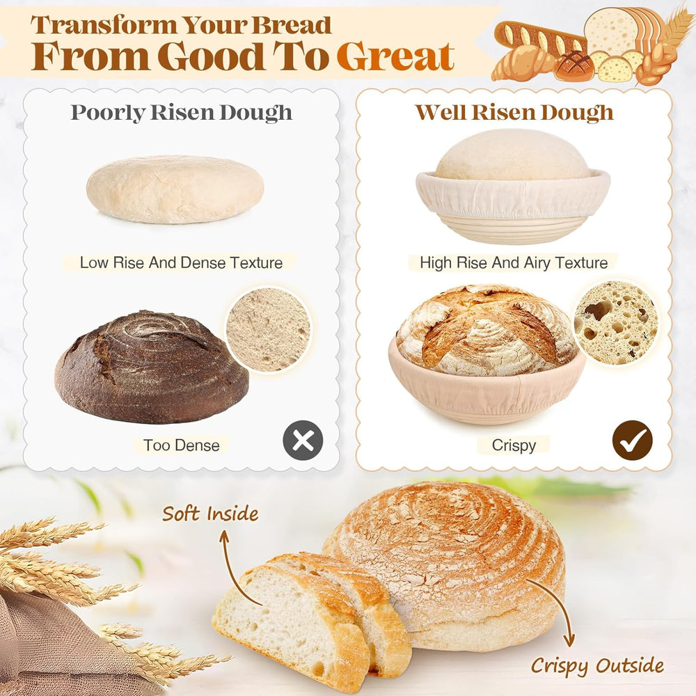 Sourdough Starter Kit Complete Set with Tools, Proofing Baskets, Jars