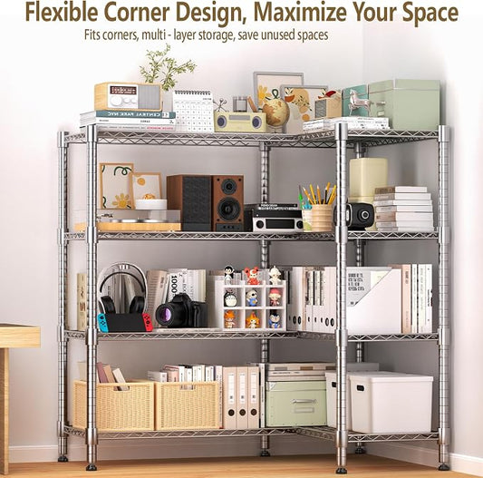 Himimi 4-Tier Heavy Duty Metal Storage Rack, 1200LBS Adjustable Wire Shelving - Image 2