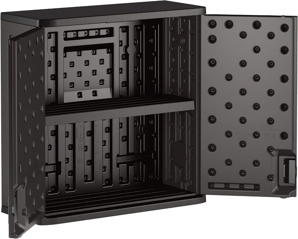 Suncast 4 Cu Ft. Commercial Heavy-Duty Resin Wall Cabinet, Lockable, Black