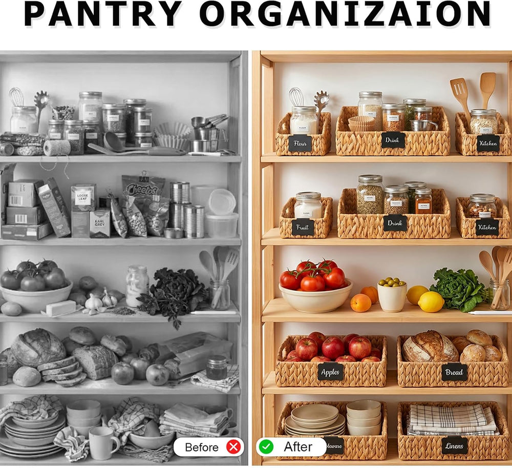 Pantry Baskets for Organizing,Storage Organizers,3Pack,Natural 2Set