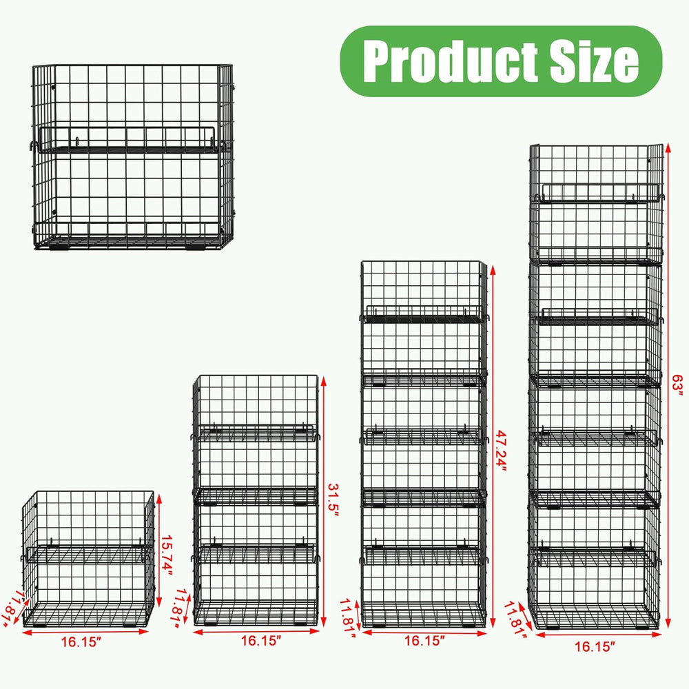 JKsmart 8-Tier XXL Stackable Wire Basket, Pantry Organizers and Storage