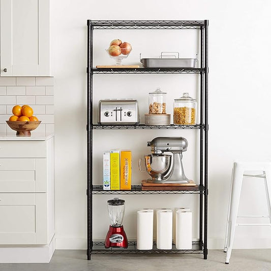 Amazon Basics 5-Shelf Adjustable Heavy Duty Steel Wire Rack Storage Shelving - Image 2