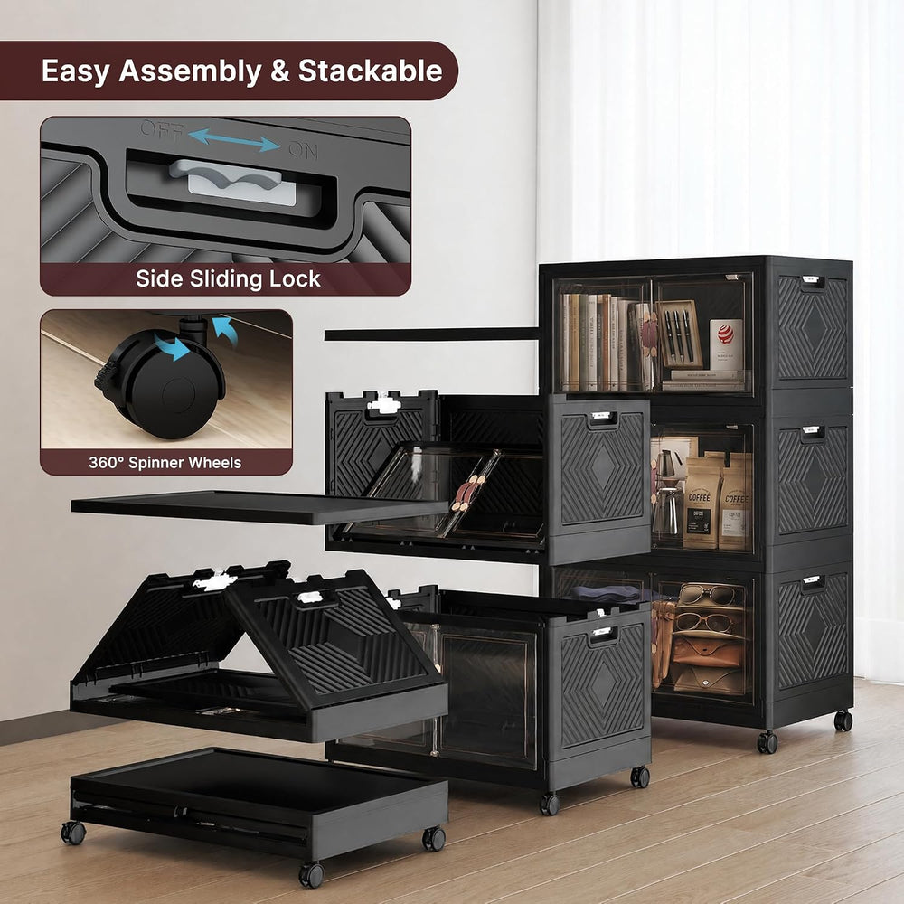UAMFURI Stackable Storage Bins with Lids, 330QT Lockable Storage Cabinet