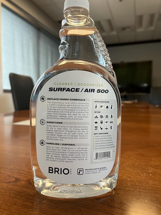 BRIOTECH Extra Strength HOCl Cleaner, 500 PPM Hypochlorous Acid Concentrate - Image 11