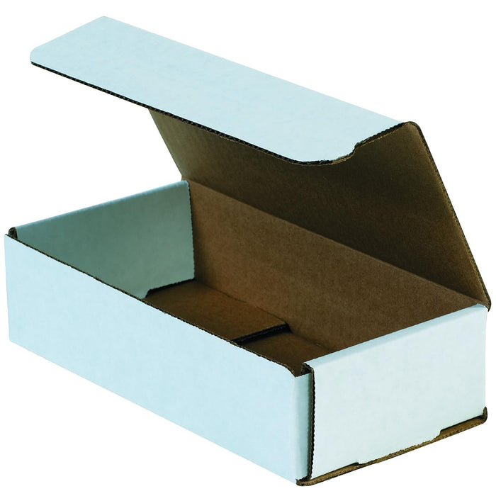 Boxes Fast BFM842 Corrugated Cardboard Mailers, 8 x 4 x 2 Inches, Tuck Top One-Piece, Die-Cut Shipping Cartons, Medium White Mailing Boxes (Pack of 50)