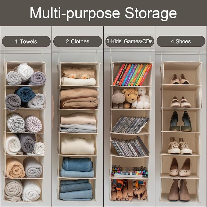 StorageWorks 6-Shelf Hanging Closet Organizer, Hanging Shelves - Image 7