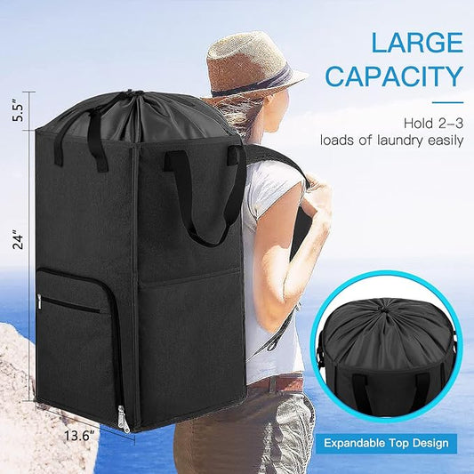 Laundry Backpack Bag, Bukere Extra Large 2 in 1 Laundry Hamper Basket - Image 2