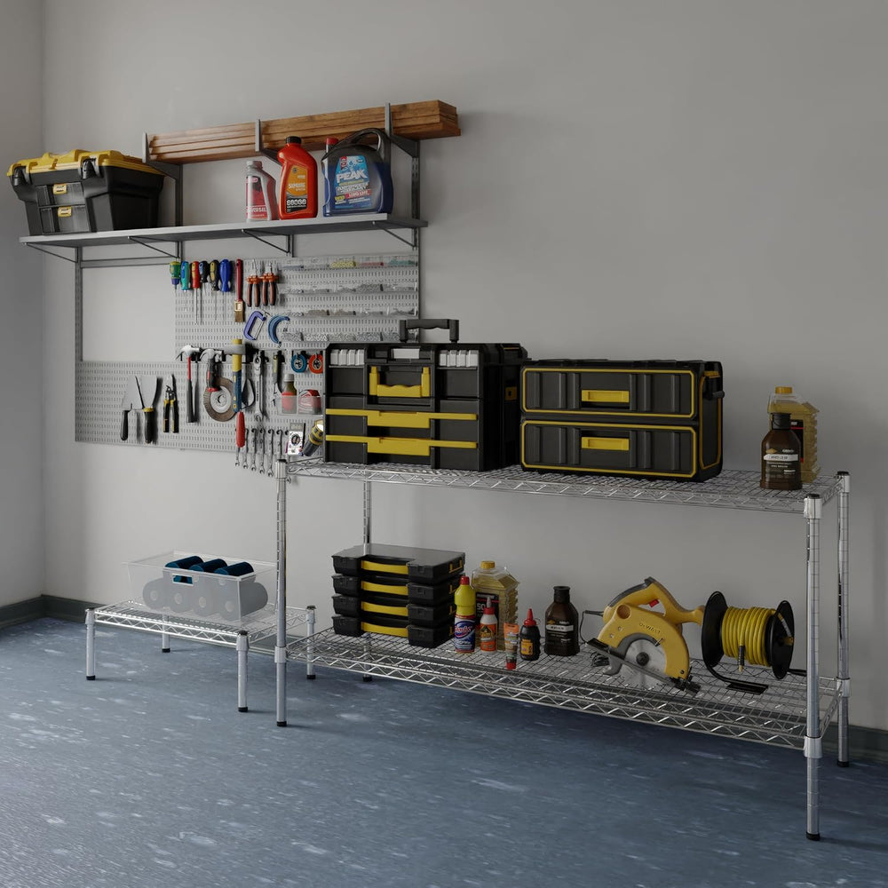 18" Deep x 54" Wide x 27" Height Wire Shelving Kit | 2-Tier | ...