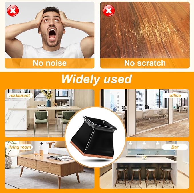 CHUNZEXI 32 Pack Square Chair Leg Floor Protectors - Image 6