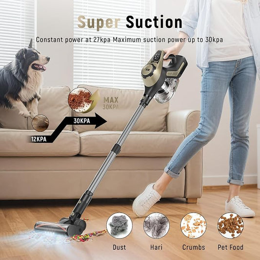Cordless Vacuum Cleaner, 30Kpa Home Stick Vacuum, Smart Display & 1.5L Dust Cup - Image 2