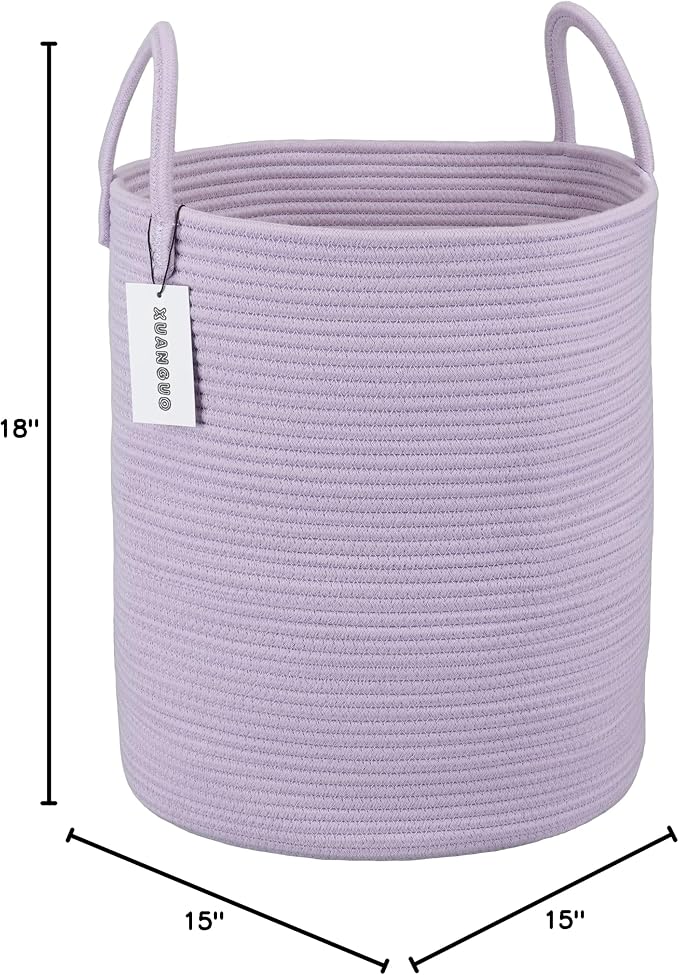 Rope Laundry Basket Hamper for Clothes Woven Storage Basket for Living Room - Image 8