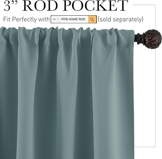 RYB HOME Small Curtains for Door Windows - Image 2