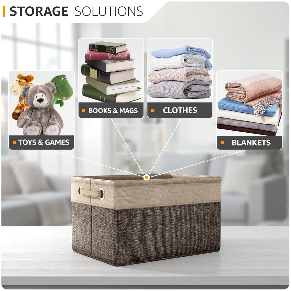 Sorbus Storage Baskets for Shelves, Foldable Organizer (Brown, 6 Pack)