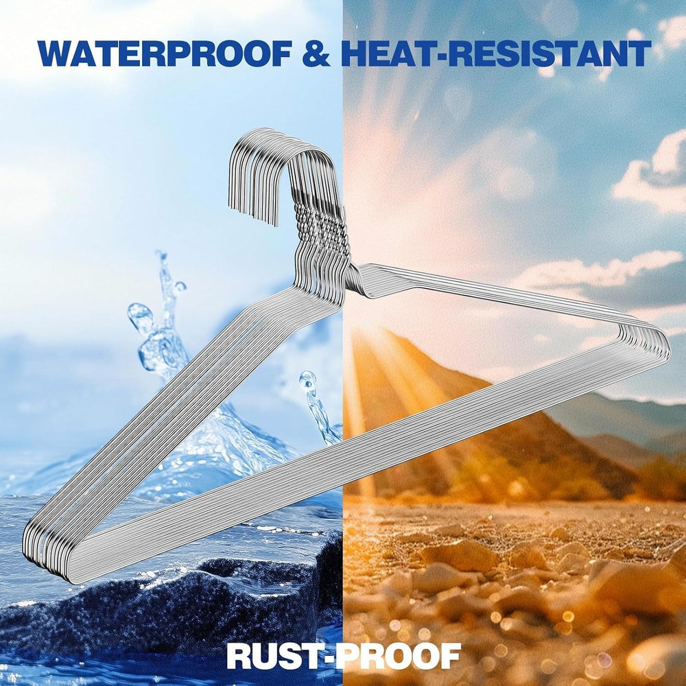 18" Wire Metal Clothes Hangers Bulk 100 Pack, Ultra Thin, Silver