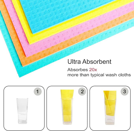 AMOUR INFINI Swedish Dishcloth Cellulose Sponge 8 Pack - Image 2