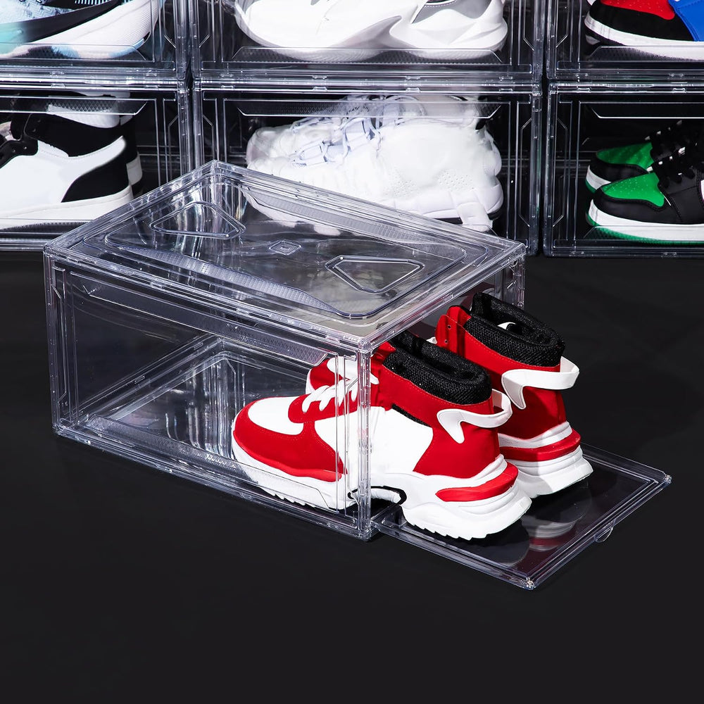 12 Pack Acrylic Shoe Boxes,Clear Plastic Stackable Sneaker Box,Shoe Container...