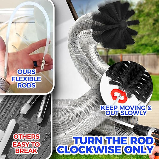 Holikme Dryer Vent Cleaner Kit Dryer Cleaning Tool Include Dryer Vent Brush - Image 2