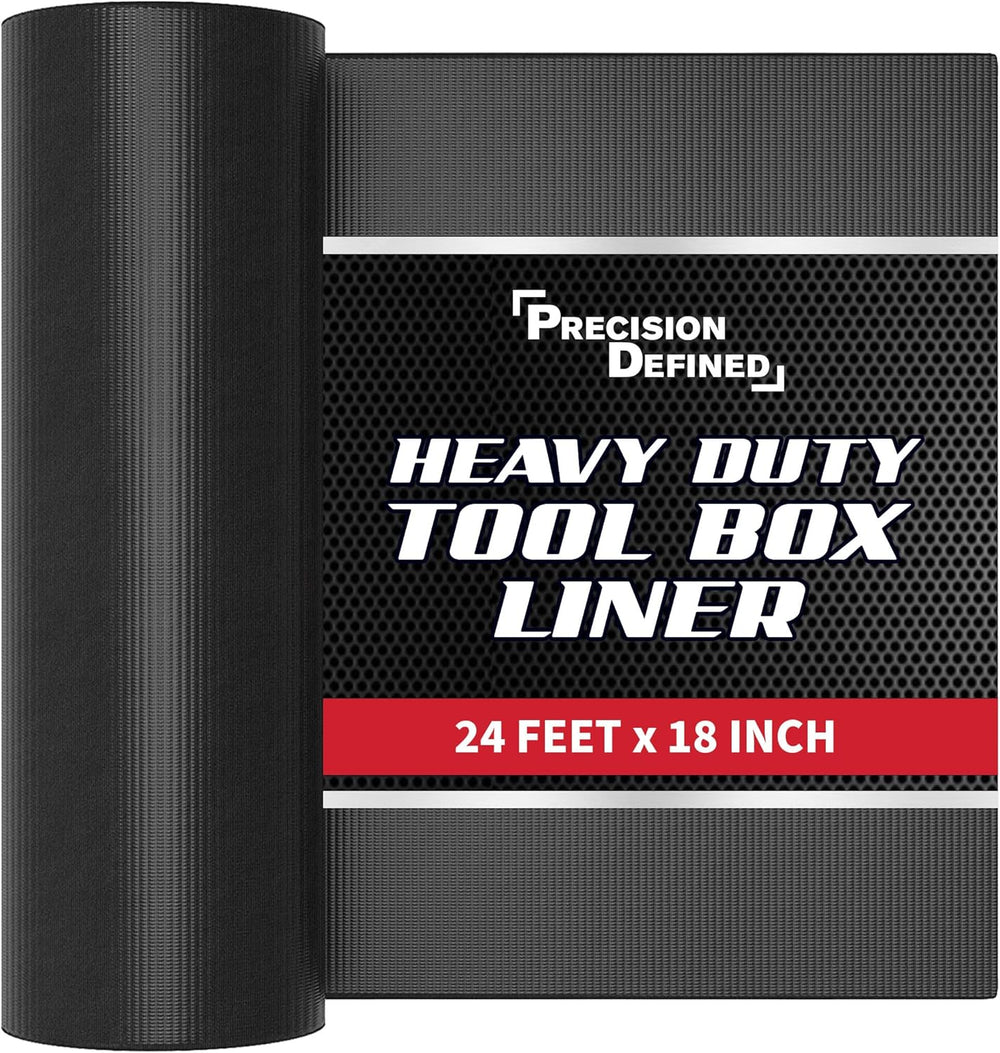 Precision Defined Toolbox Liner Non-Slip Tool Drawer Liner 24ft x 18" Black