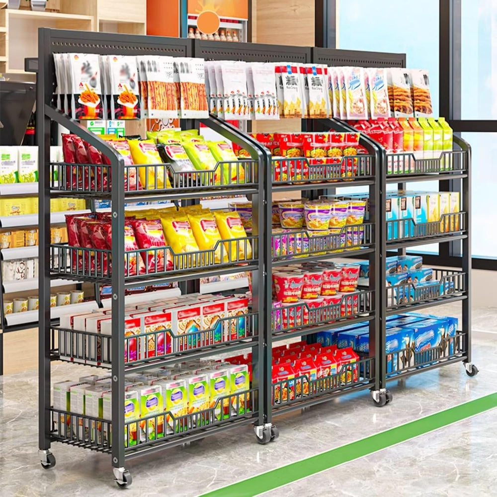 Commercial Supermarket Shelf Display Rack 4 5 Tier, Floor-Standing Snacks/Med...
