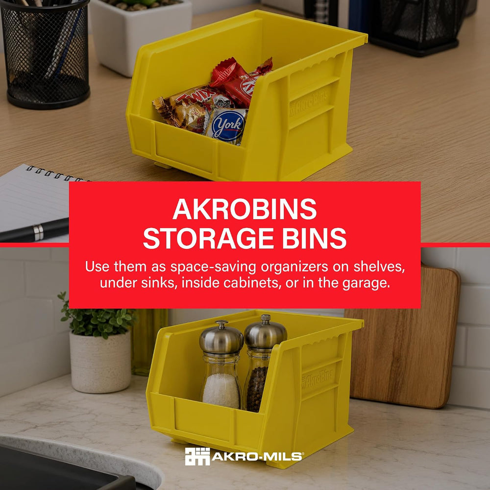 Akro-Mils 30239 AkroBins Plastic Storage Bins, 11"x8"x7", Yell...