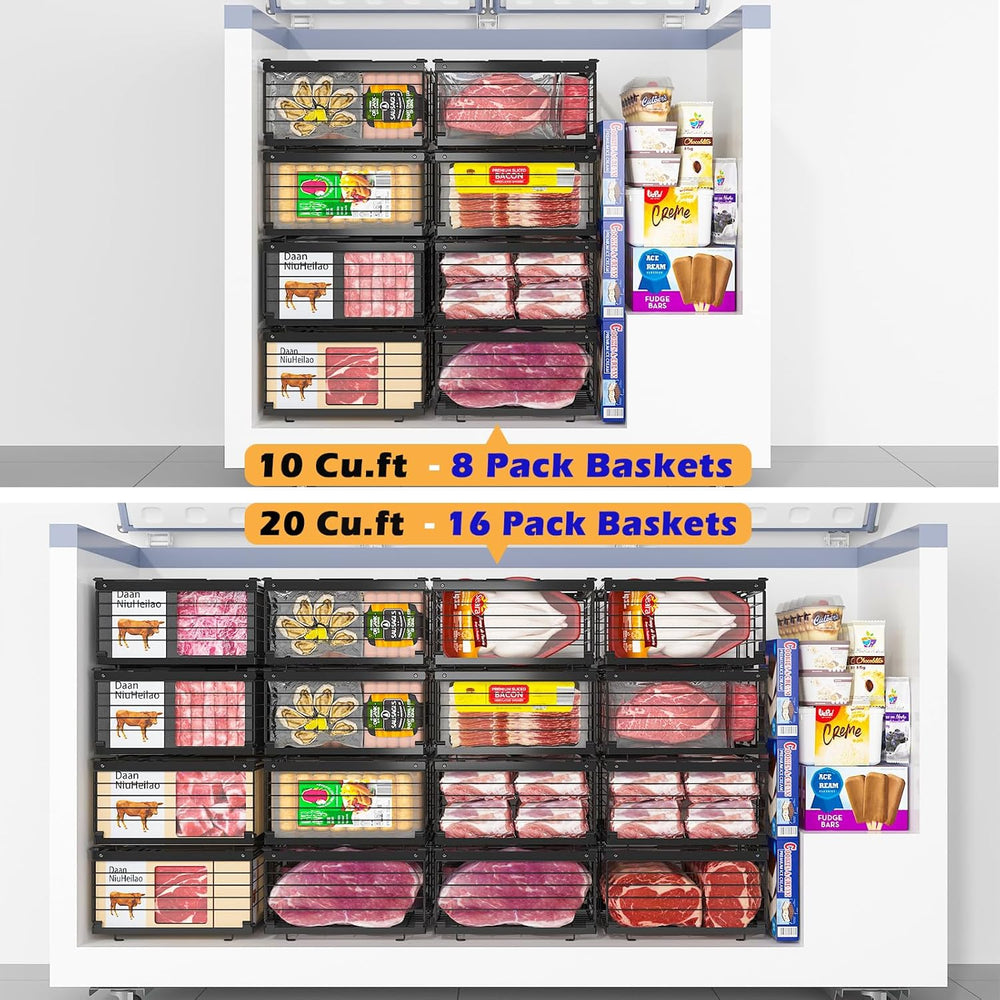 NADAMOO Expandable Chest Freezer Organizer, Stackable Wire Baskets