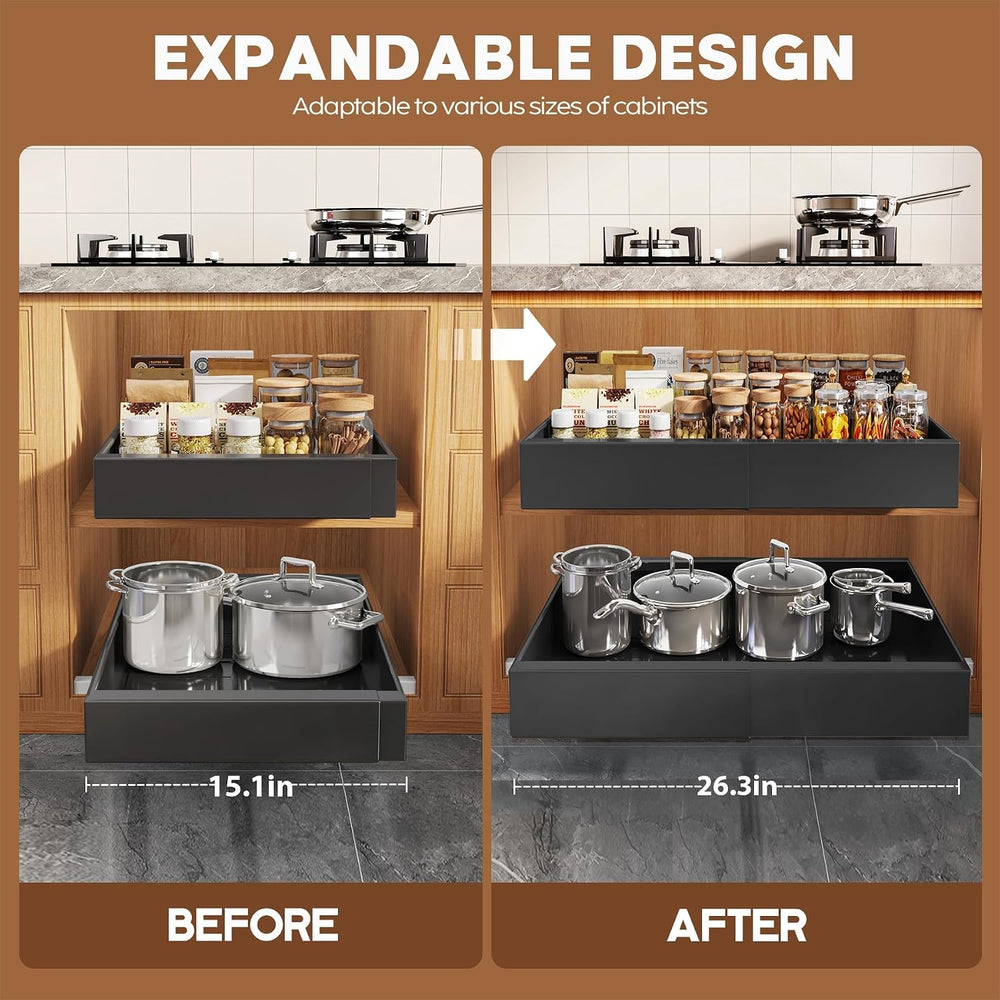 Seinloes 4 Pack Expandable (15.1"-26.3") Pull Out Cabinet Organizer...