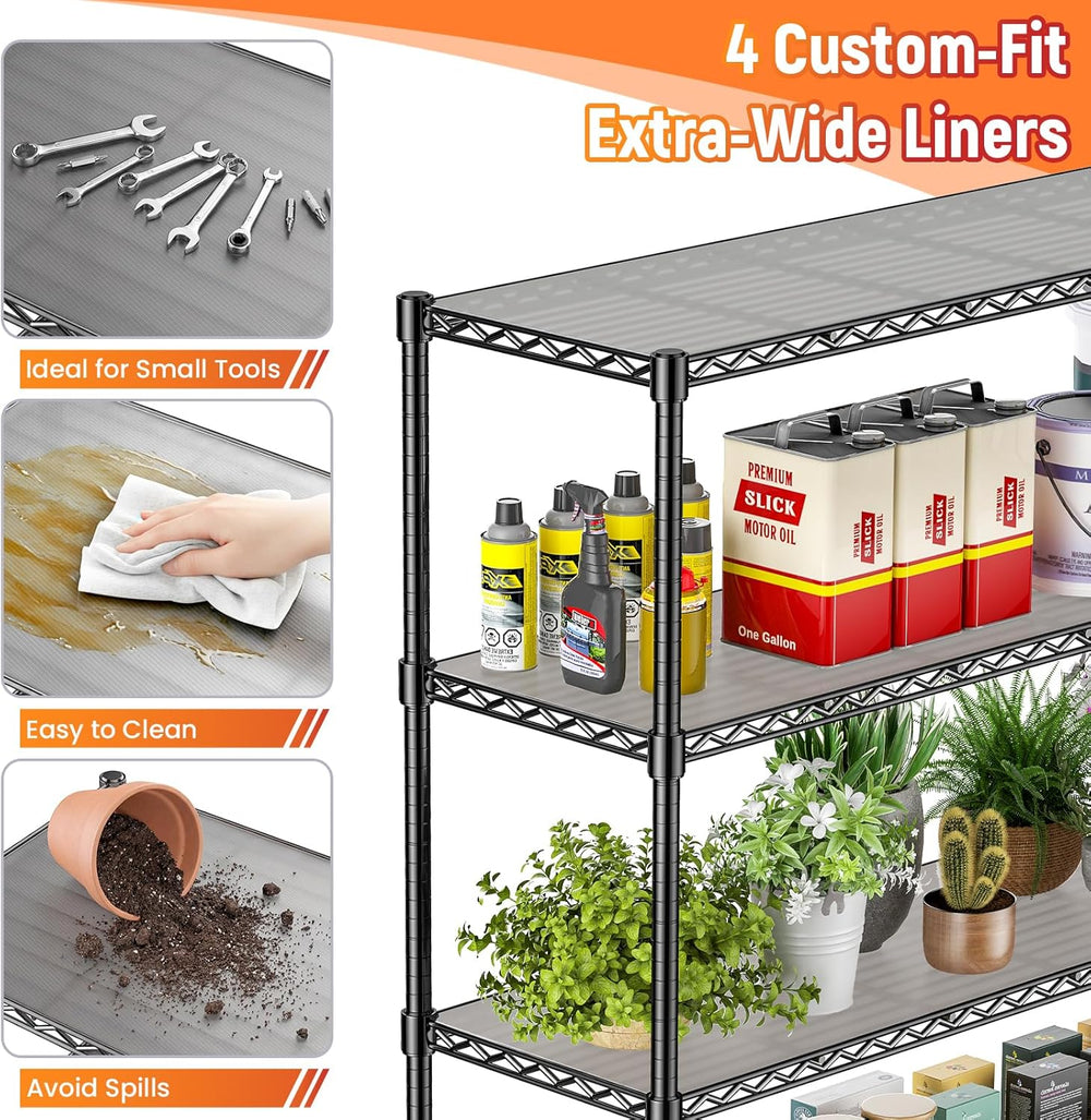 76.77" H Storage Shelves 1500LBS Metal Shelving Unit with Wheels, Adjust...