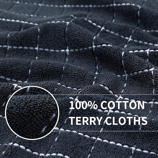 Homaxy 100% Cotton Terry Kitchen Towels, Checkered Designed, Soft and Super - Image 2