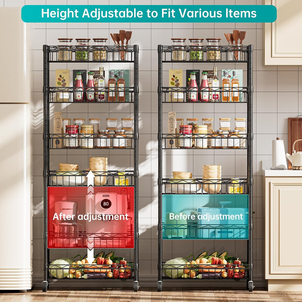 SINGAYE 6 Tier Shelf Wire Shelving Adjustable Storage Shelves Basket Rack