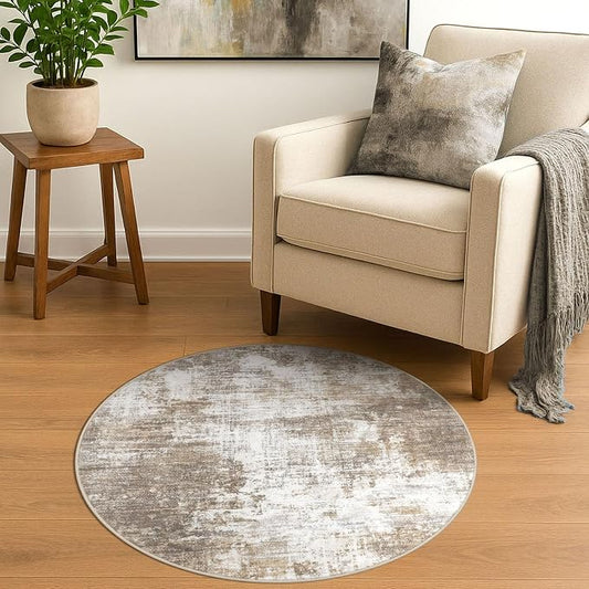 IOHOUZE Round Area Rug 3 Ft Circle Entryway Rugs Round Washable Door Mat Indoor - Image 2