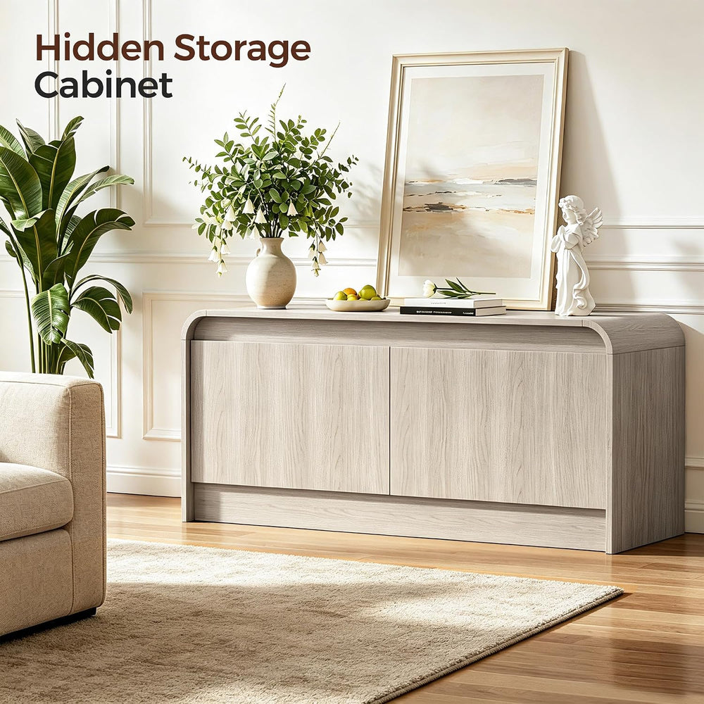 Homleke Modern Curved Entryway Shoe Storage Bench