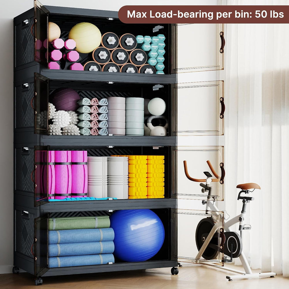 1288QT Extra Large Stackable Storage Bins with Lids & Wheels