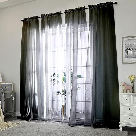 Chyhomenyc 2 Panels Extra Long Sheer Window Curtains 120 Inches Length - Image 2