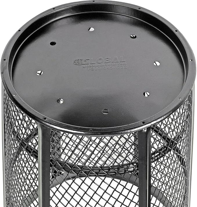 Global Industrial Outdoor Metal Trash Container Black, 48 Gallon - Image 9