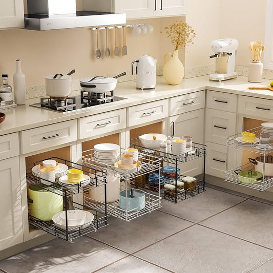 ROOMTEC Pull Out Cabinet Organizer 20" W x 21" D, Kitchen Cabinet Organizer and - Image 2