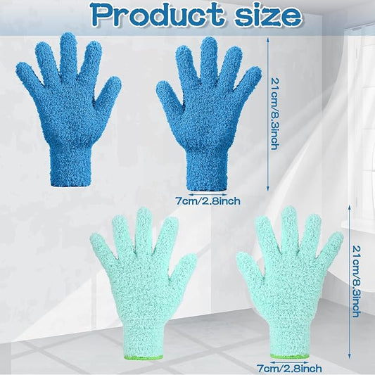 6 Pcs Microfiber Dusting Mitt Gloves Microfiber Washable Dusting Gloves Car - Image 2