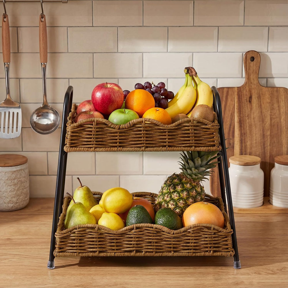 Geelin 2 Tier Stackable Cabinet Organizer Shelves for Kitchen Counter