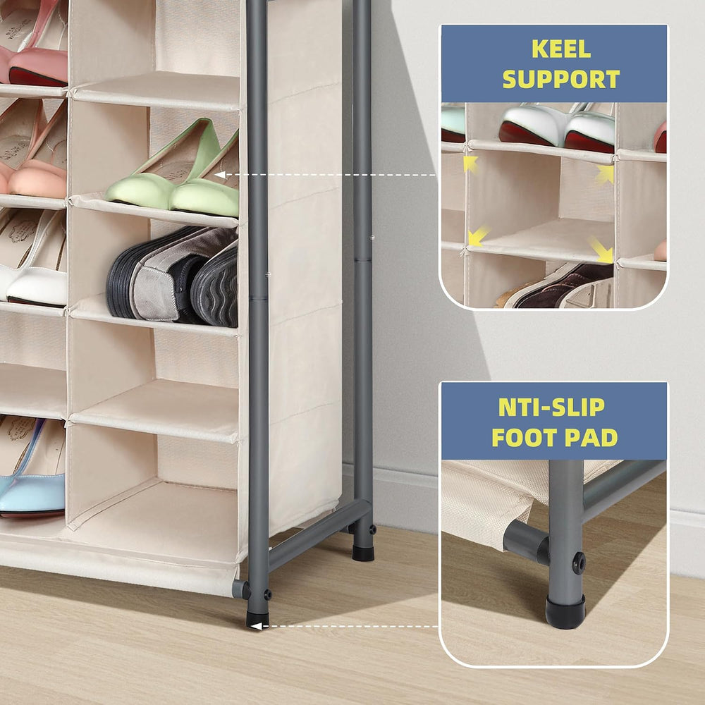 STORAGE MANIAC Stackable Shoe Cubby Organizer, Free Standing Shoe Cube Rack f...