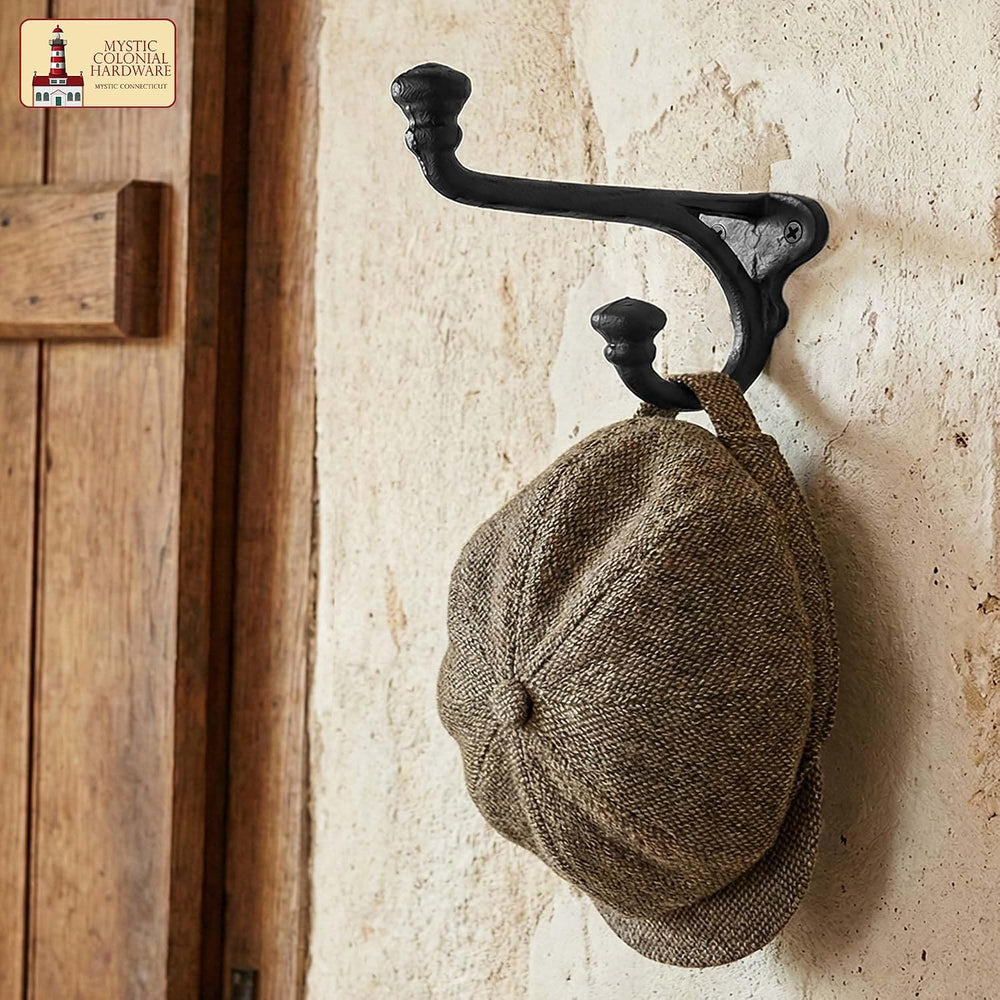 Mystic Colonial Rustic Cast Iron Wall Hooks Heavy Duty Retro Utility Hooks fo...