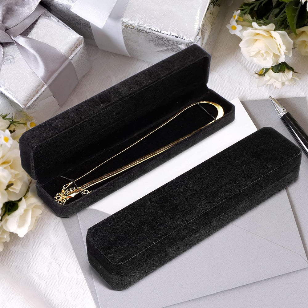 Batiyeer 24 Pack Velvet Jewelry Boxes Bulk Bracelet Boxes Cases, Black