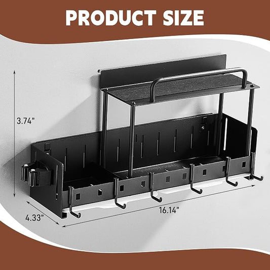 Wall-Mounted Cleaning Tool Organizer, 16.14x4.33x3.74 inches, Mop Holder - Image 2