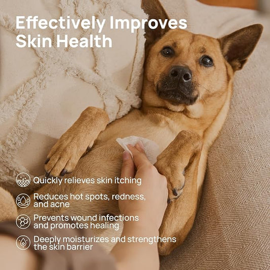 HICC PET Itch Relief Wipes for Dogs & Cats, Rapidly Relieves Itching, Soothes - Image 2