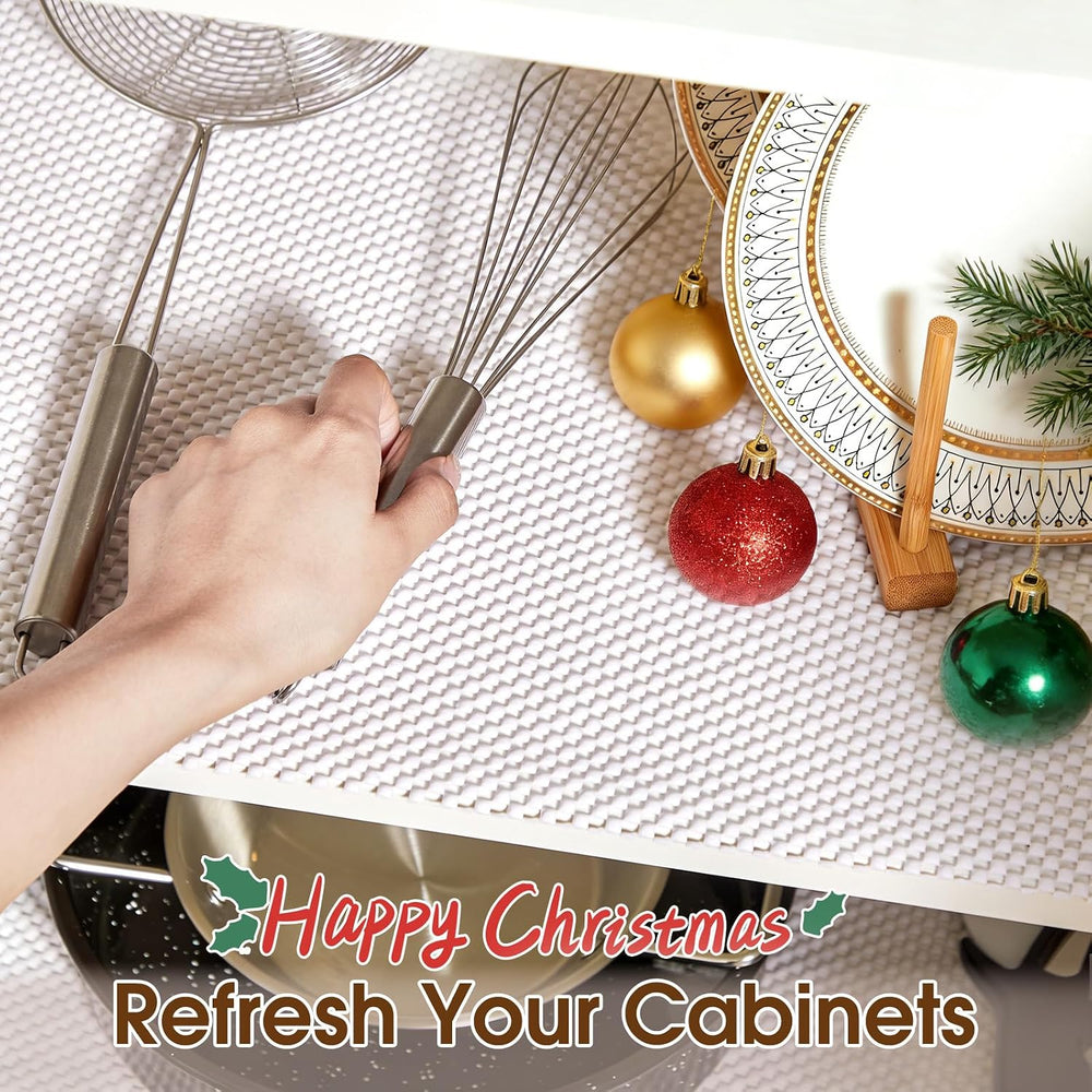 Shelf Liner for Kitchen Cabinets and Drawers, White, 24" x 240"