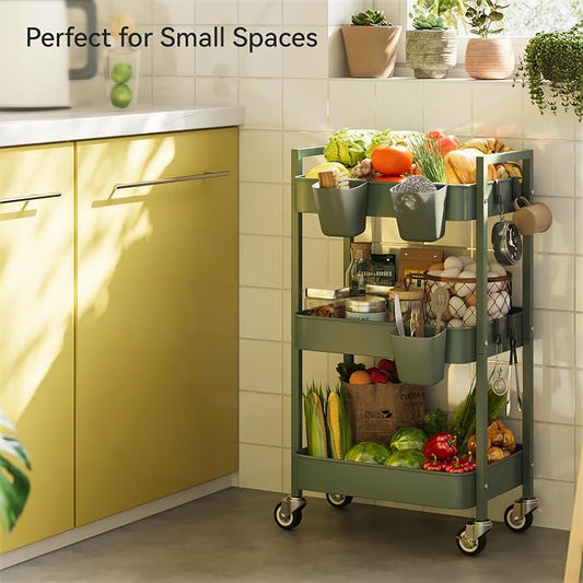 3 Tier Rolling Cart, Utility Cart - Image 2