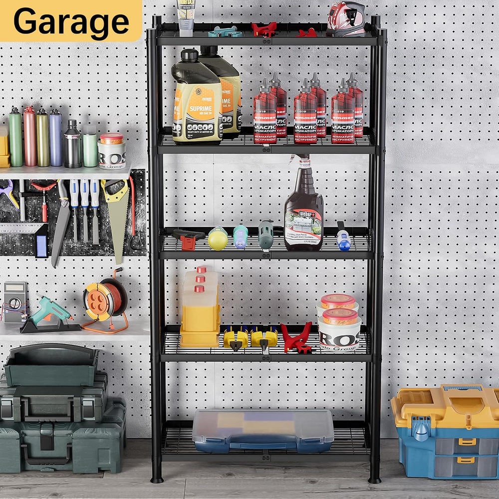 VETALLO 5 Tier Wire Shelving,Metal Shelves (32.0" W x 12.0" D x 63&...