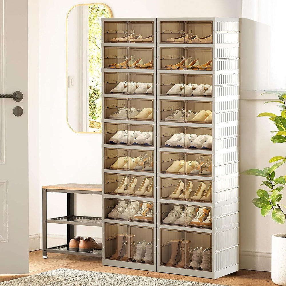 ELPHECO 9 Tier 36 Pairs Large Shoe Rack Organizer - Foldable Sneaker Cabinet ...