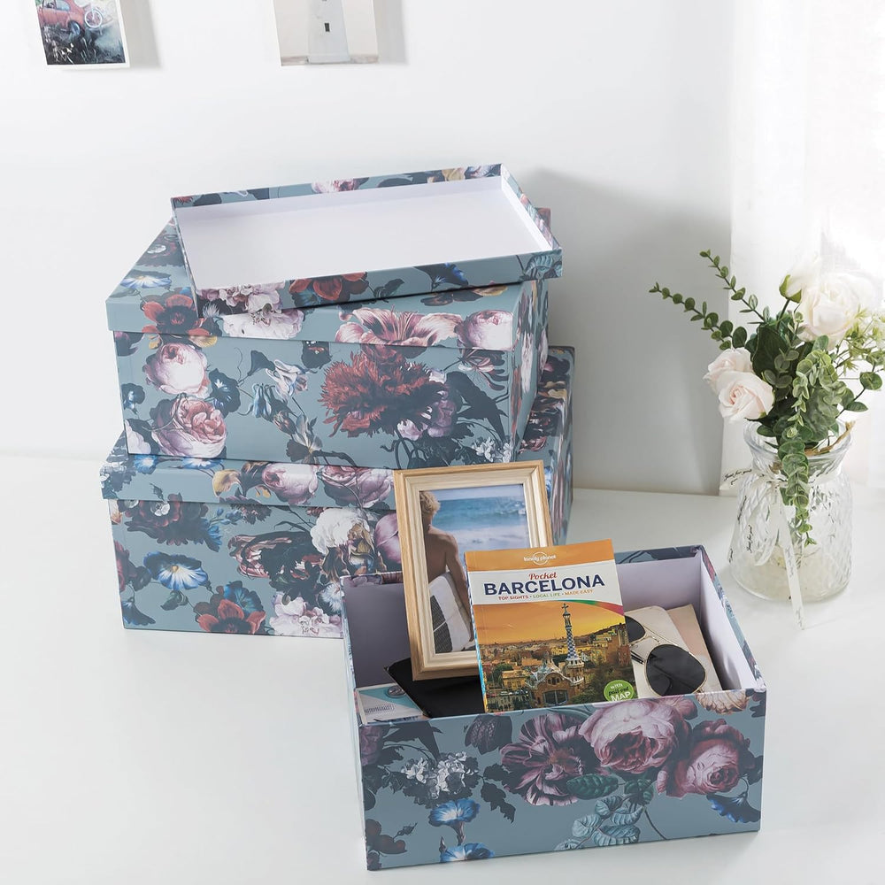Soul & Lane - Elegance in Bloom Decorative Boxes with Lids, Set of 3