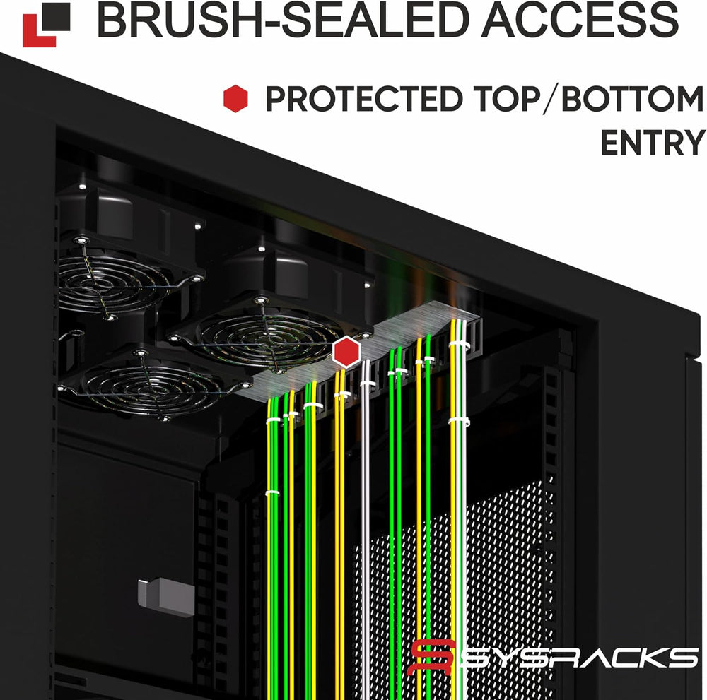 Sysracks 42U Server Rack Cabinet, 19” Floor Standing Enclosed Network Cabinet...