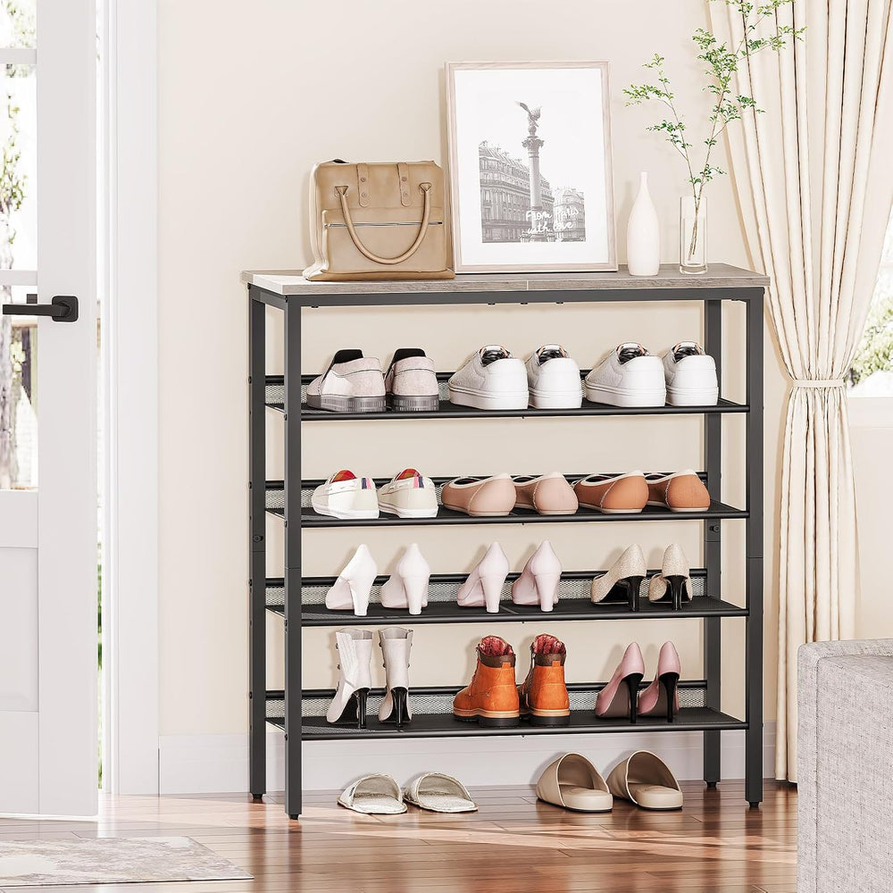 HOOBRO Shoe Rack for Entryway, 5-Tier Shoe Organizer with Adjustable Mesh She...